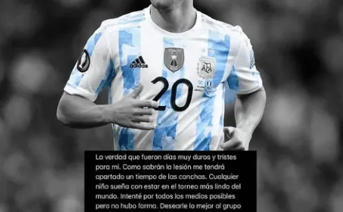 El desgarrador mensaje de Lo Celso tras quedarse sin Mundial por lesión.