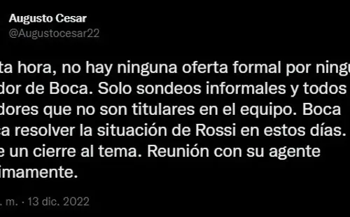 La situación de Boca y Rossi.