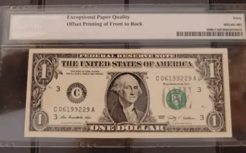 El error de impresión en los ojos de George Washington.