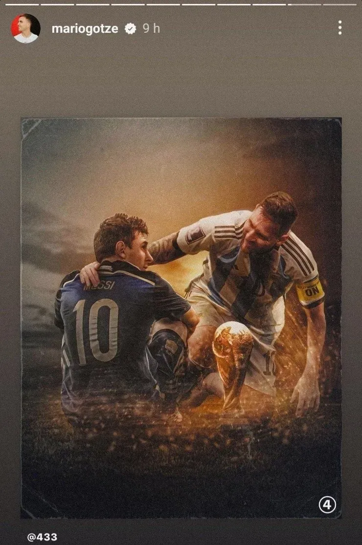 El posteo compartido por Mario Gotze en su cuenta de Instagram.