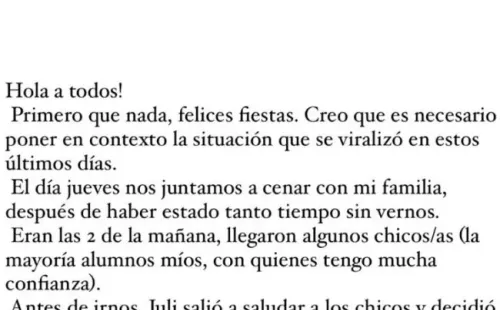 Emilia Ferrero rompió el silencio.
