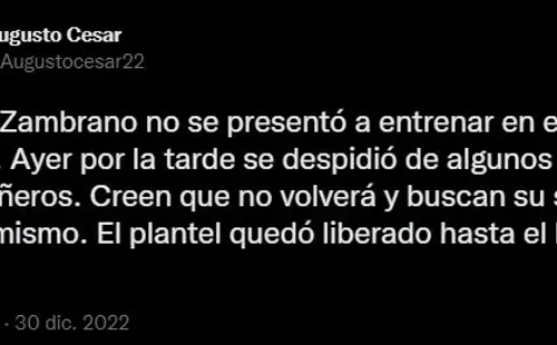 La decisión de Zambrano.