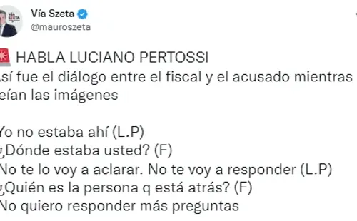 Diálogo Luciano Pertossi con el fiscal.