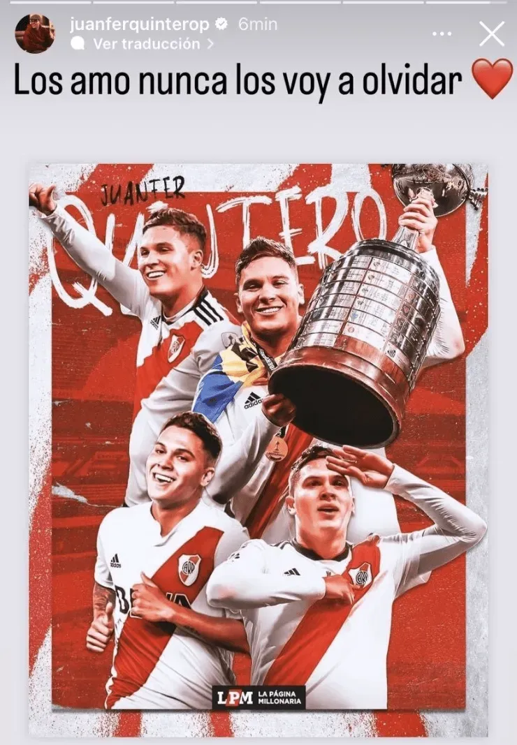 La historia de Juanfer para los hinchas de River tras confirmar su futuro.