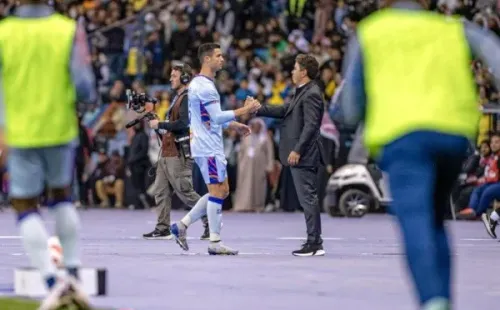 Cristiano y Gallardo en medio del partido.