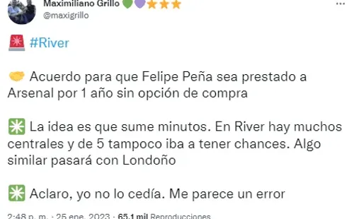 Londoño, tras los pasos de Felipe Peña.