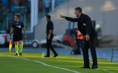 Demichelis en el partido ante Belgrano. (Foto: Getty)