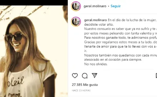 La publicación de despedida de la familia.