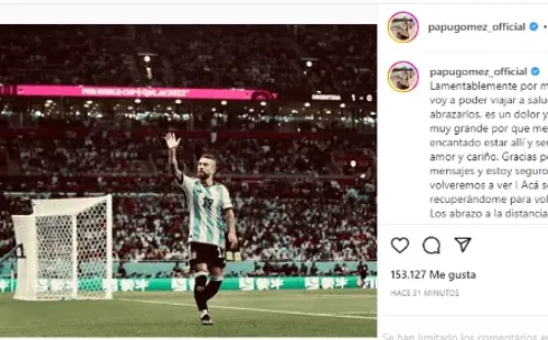 Publicación Papu Gómez.