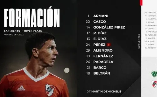 Los once de River en Junín. (Foto: Prensa River)