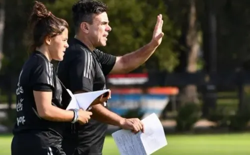 Meloni y Quiñones, en la Selección. PRENSA AFA.