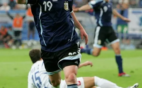 Messi y su primer gol con la Selección mayor (Getty)