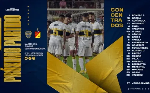 Los convocados de Boca (Prensa Boca)
