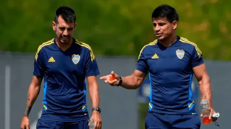 Gracián e Ibarra cuando eran cuerpo técnico de Boca.