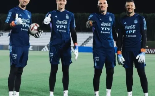 Fede Gomes Gerth junto con Dibu Martínez, Franco Armani y Gerónimo Rulli.