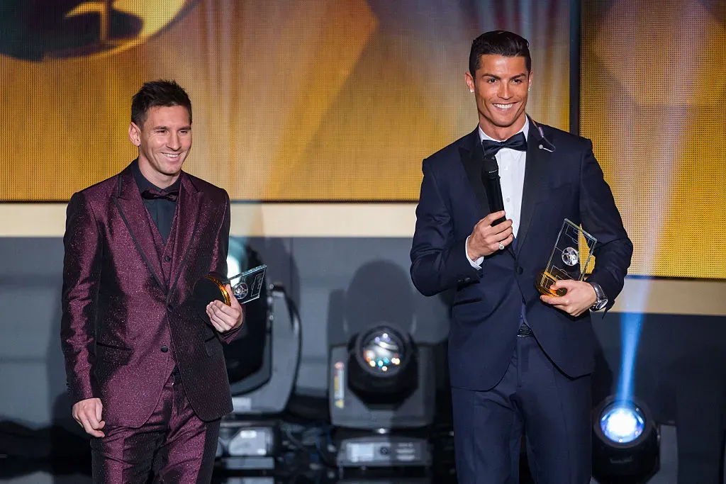Messi y CR7 en la gala del 2014. (Foto: Getty)