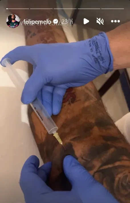 Felipe Melo, en su Instagram, mostró cómo se infiltra para la final ante Boca.