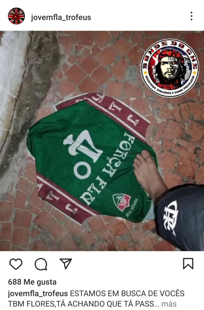 Amenazante publicación de la barra de Flamengo.