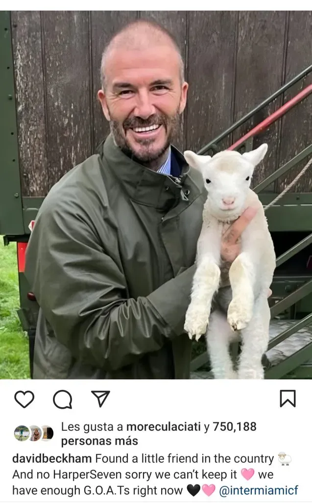La publicación de Beckham en Instagram.