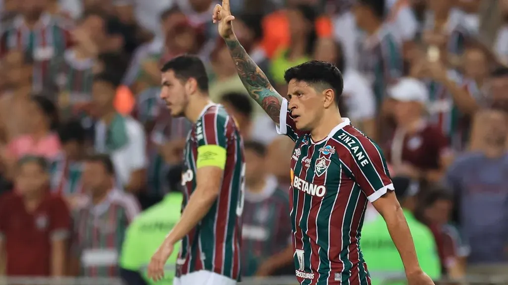Germán Cano festejando un gol en Fluminense. (Foto: Getty)