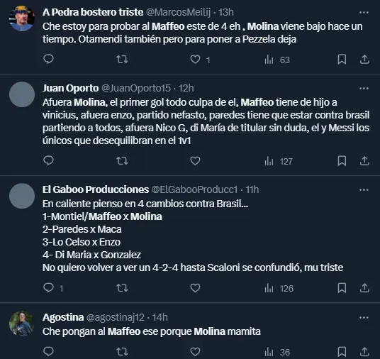 Las críticas a Molina y el pedido por Maffeo.