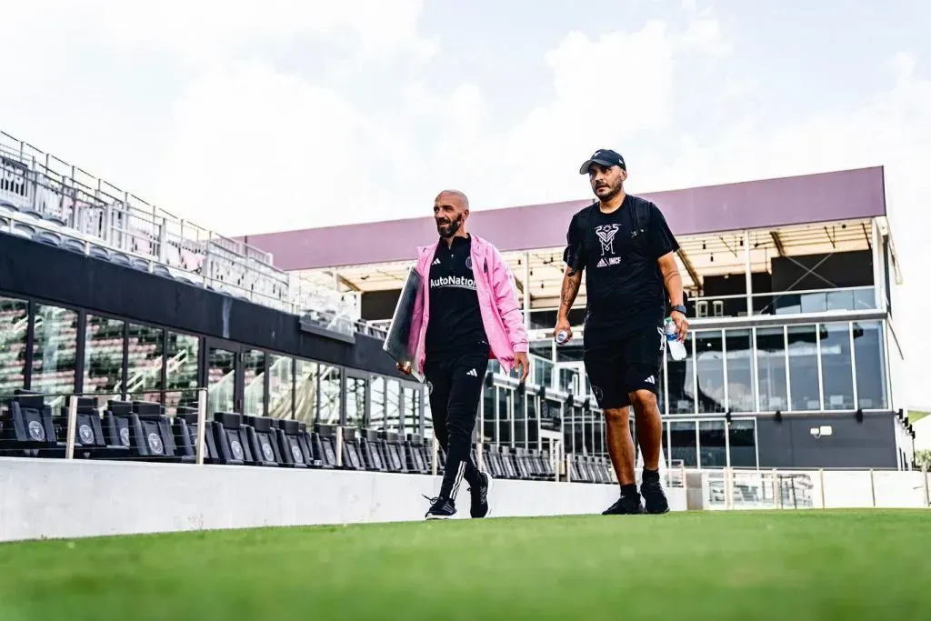 Con Fede Higuaín trabajando en las formativas del Inter Miami. Foto IG Lobo Ledesma