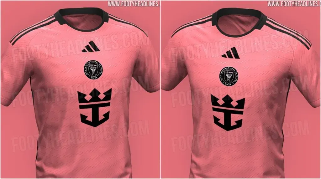 La que sería la nueva camiseta de Inter Miami. (Foto: https://www.footyheadlines.com/)