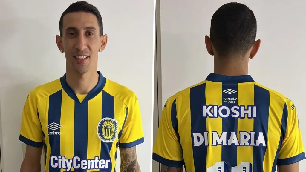 Foto actual de Ángel Di María con la camiseta de Rosario Central. @RosarioCentral.