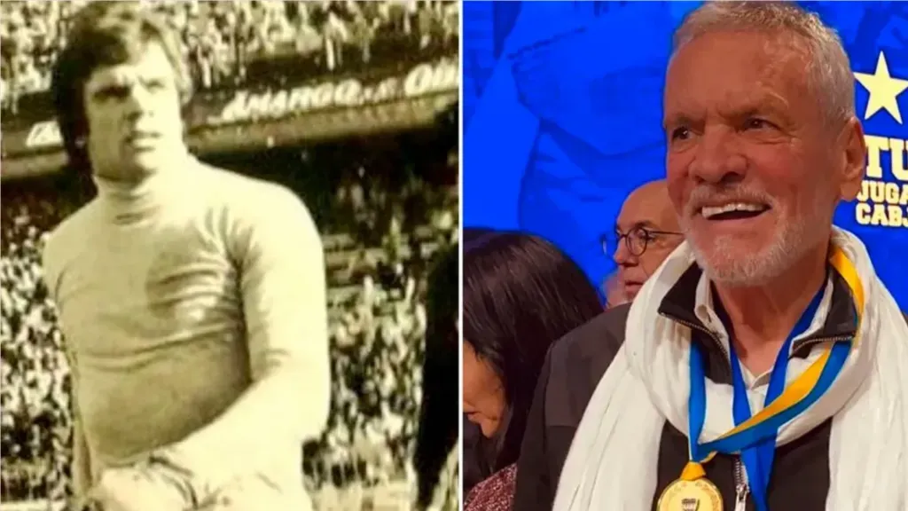 Osvaldo Santos, en su paso como futbolista de Boca y en la actualidad (Infobae)