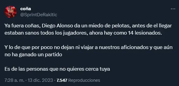 La suerte tampoco acompaña a Diego Alonso.