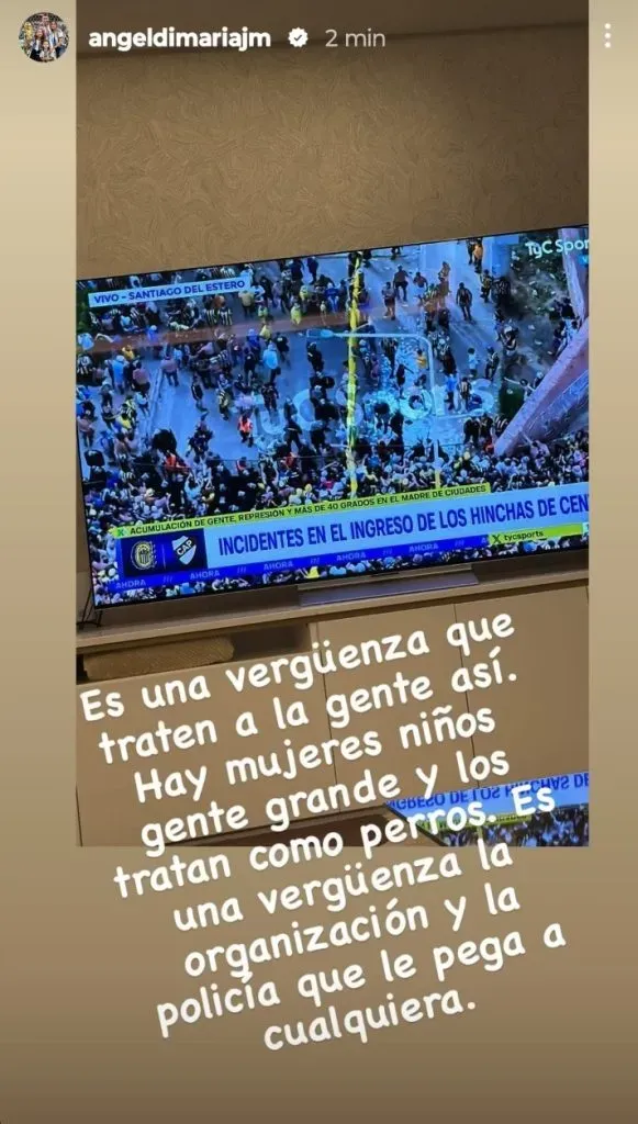 Posteo de Ángel Di María.