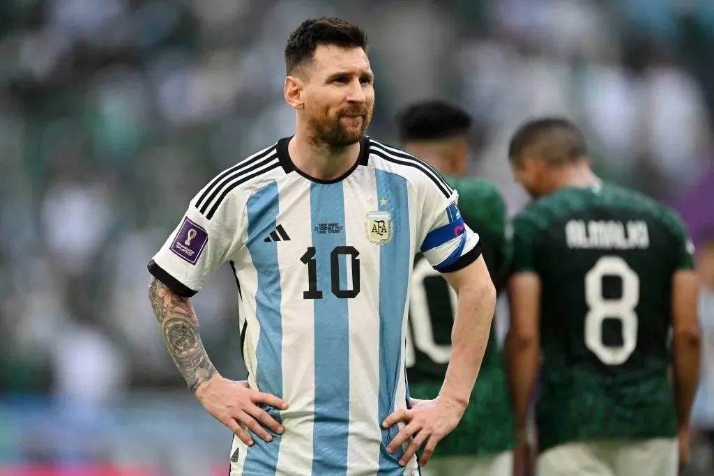 Messi no puede creer la derrota con Arabia. Getty Images
