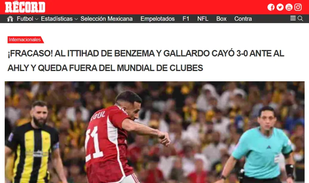 Fracaso de Al Ittihad de Benzema y Gallardo (Récord).