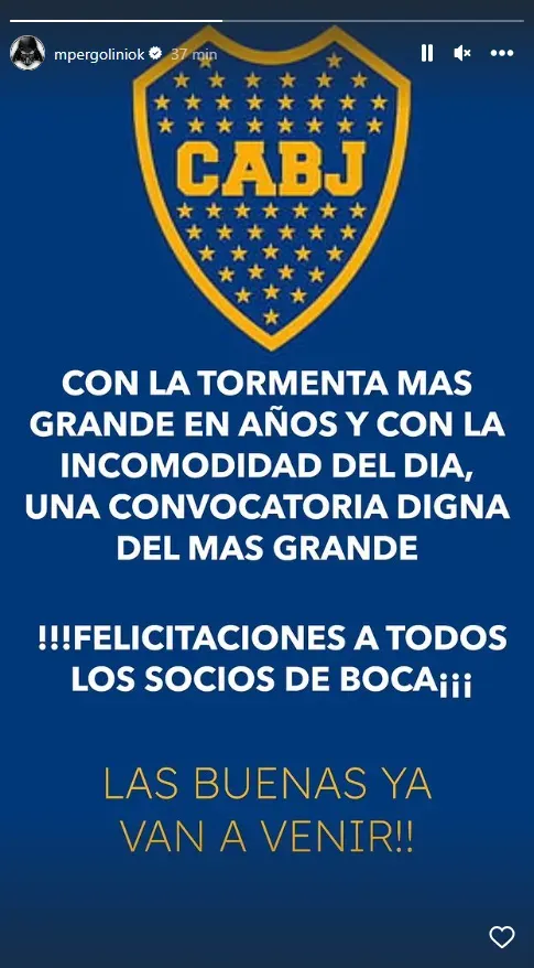 El posteo de Pergolini tras el cierre de la votación.