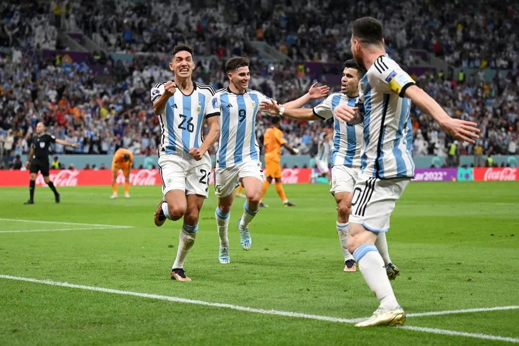 Nahuel Molina celebra su gol ante Países Bajos. (Getty Images)