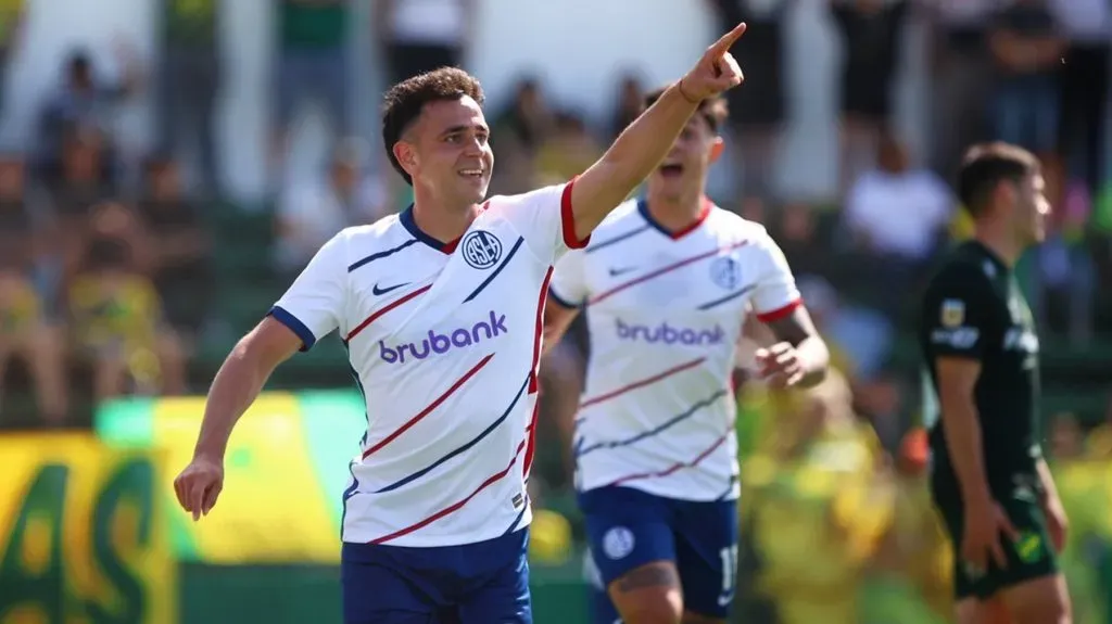 Gonzalo Maroni celebrando un gol en San Lorenzo. (Prensa San Lorenzo)