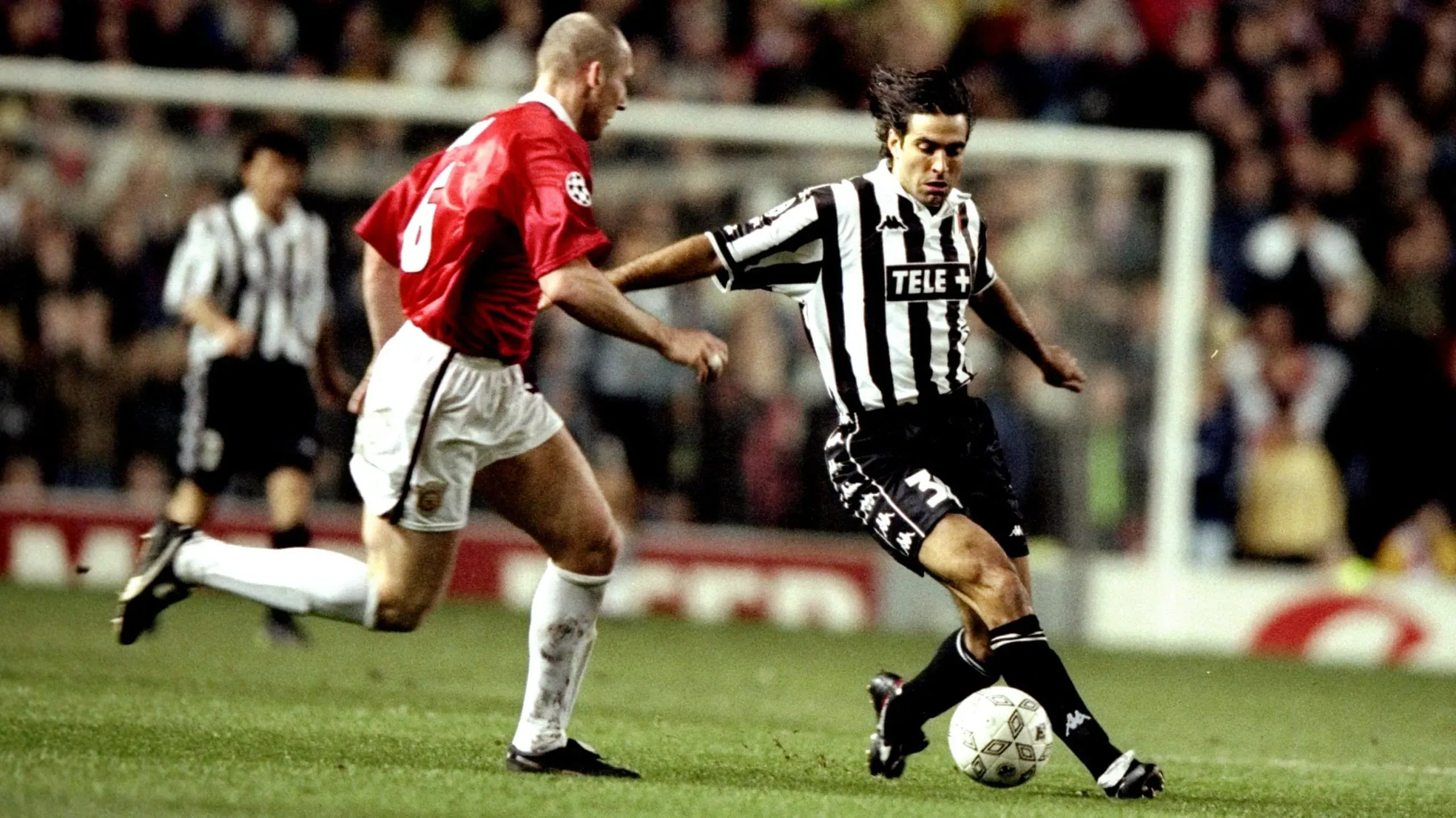 Juan Esnáider durante un Juventus – Manchester United. (Getty)