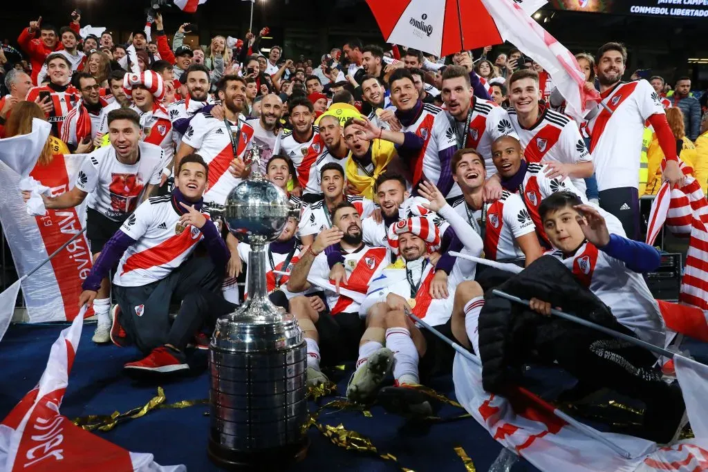 River celebrando la CONMEBOL Libertadores 2018 que le ganó a Boca. (Foto: Getty)