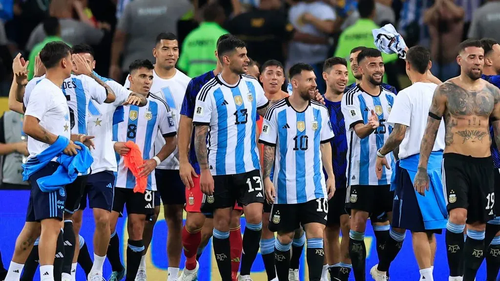 La Selección Argentina en su último triunfo del 2023 sobre Brasil en el Maracaná. Getty Images.
