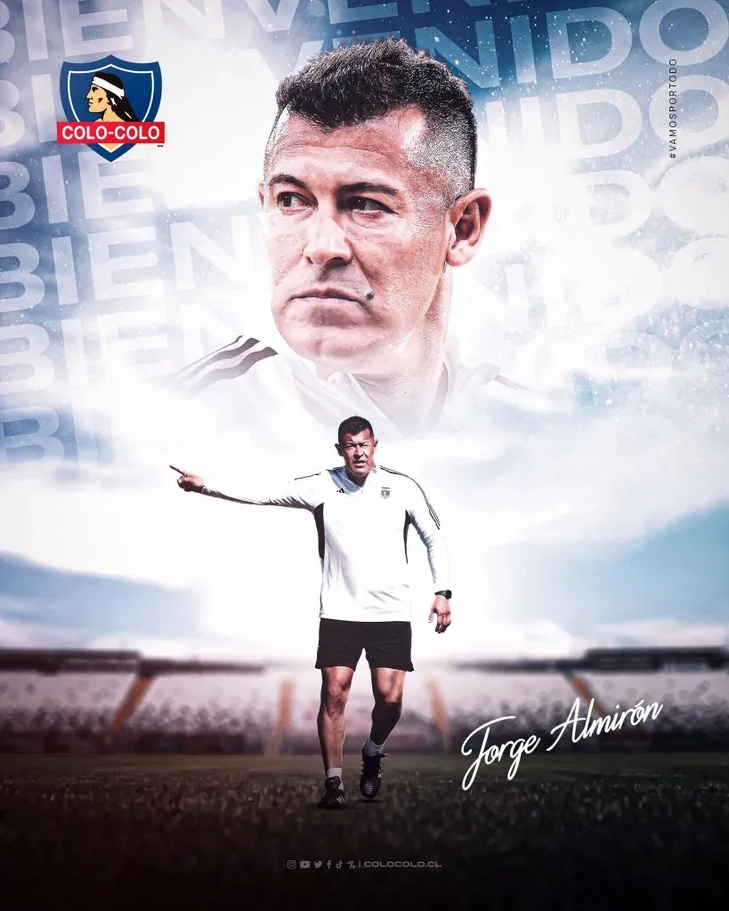 Colo Colo dio la bienvenida oficial a Jorge Almirón en sus redes sociales.