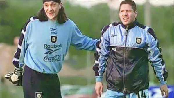 Buegos y Simeone en la Selección. Foto Archivo.