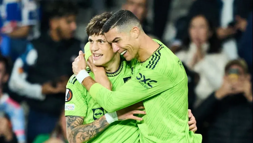 Alejandro Garnacho y Cristiano Ronaldo mostraron tener una gran relación en la época que compartieron plantel en el Manchester United. Getty Images.