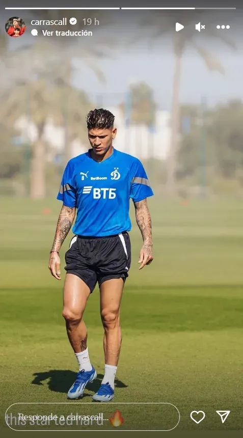 Jorge Carrascal entrena en Dinamo Moscú.