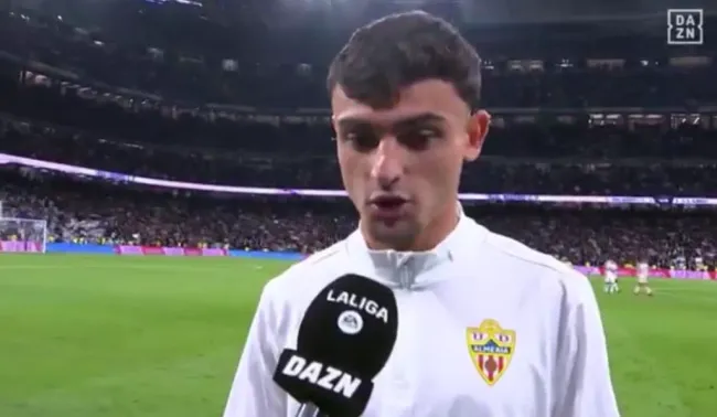 Marc Pubill, jugador de Almería. (Captura)