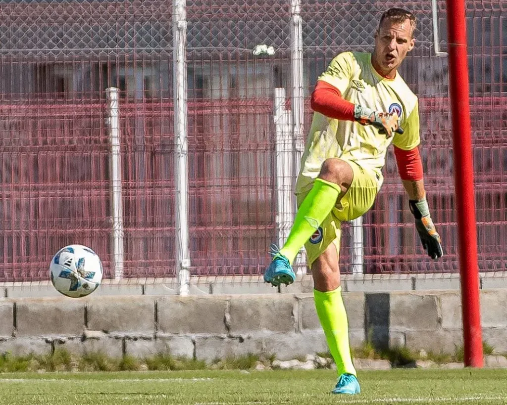 El Ruso Rodríguez en su primer amistoso con el Bicho. Foto X.