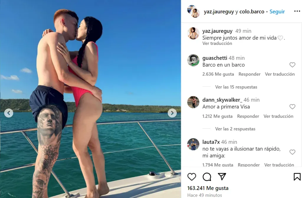 Valentín Barco aprovechó el día libre para viajar con su pareja.