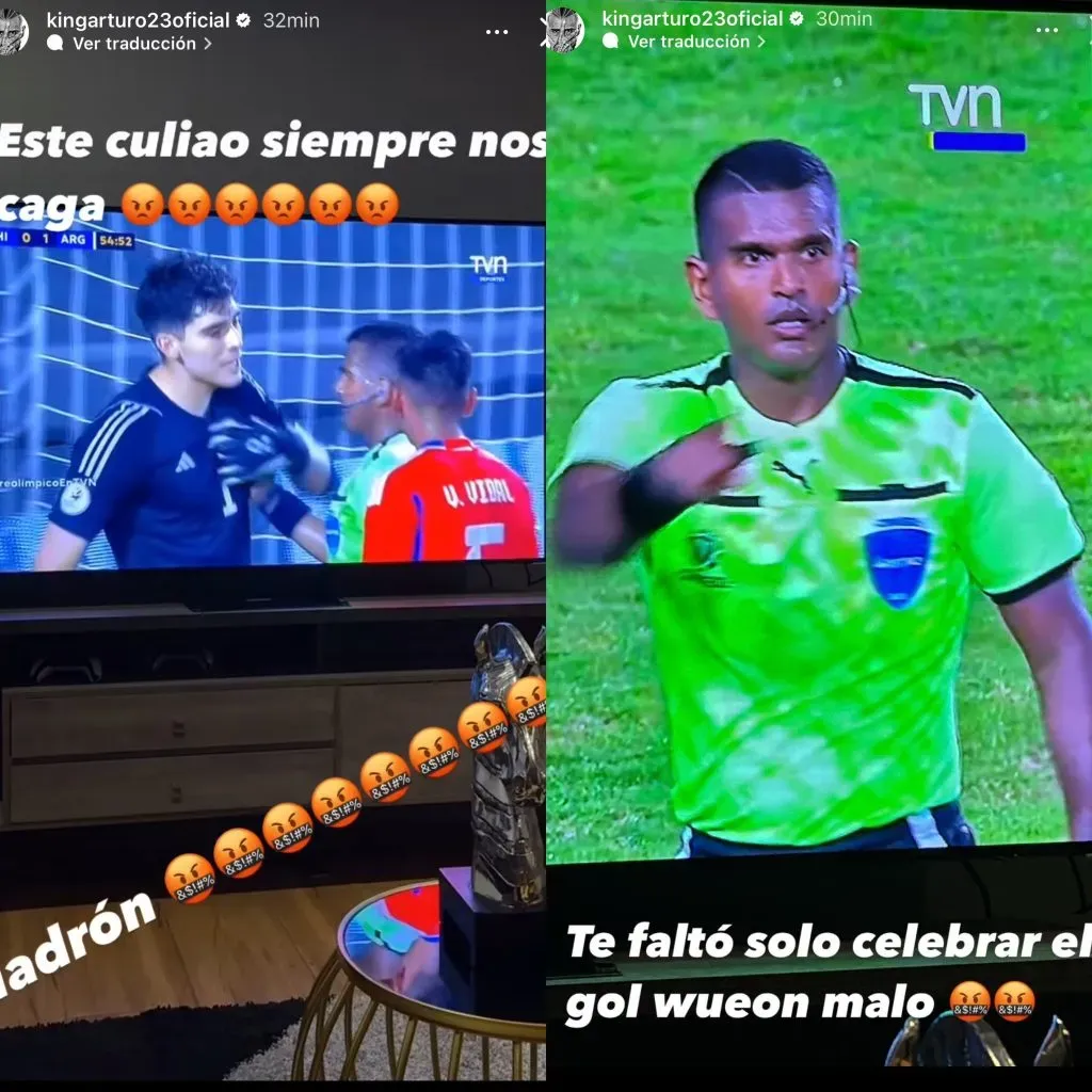 Furiosos posteos de Arturo Vidal. (Foto: @kingarturo23oficial)