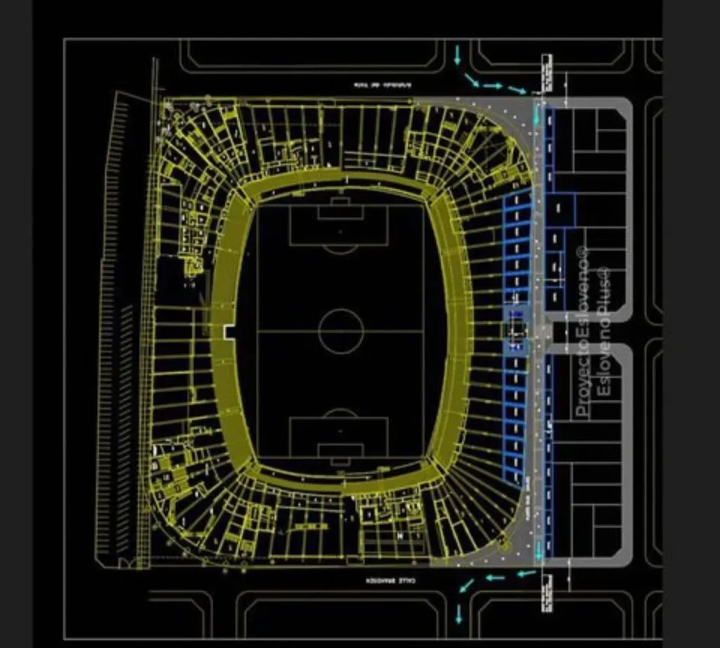 Croquis de La Bombonera con el Proyecto Esloveno Plus