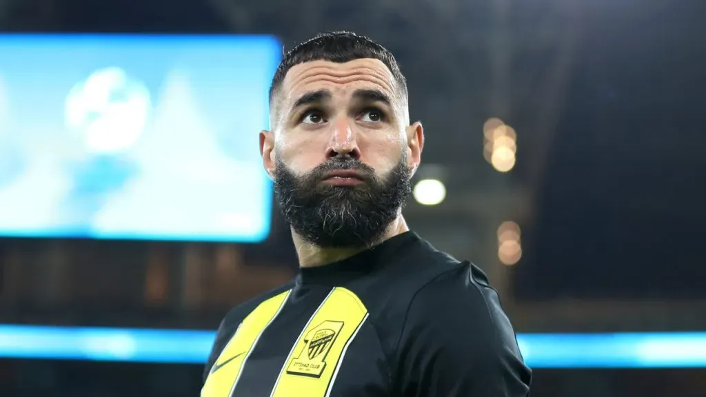 Benzema viene de marcar un insólito gol en contra en el partido ante Navbahor (Getty Images).