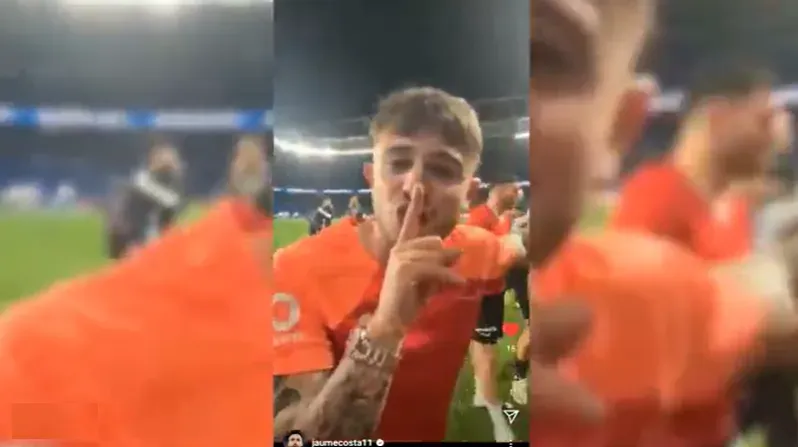 El gesto que Pablo Maffeo le dedicó a Mikel Merino de la Real Sociedad.